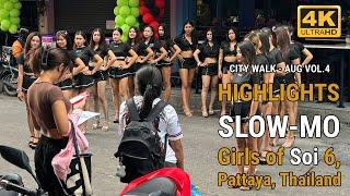 City Walk - Slow-mo - The beautiful girls of Soi 6 Pattaya Thailand - Aug Vol  4