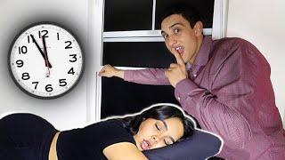 Sneaking Out In The Middle Of The Night PRANK On Girlfriend.. **she freaked**