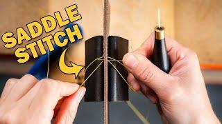 How to hand stitch leather  Leather Craft 101  EP04 Saddle stitch tutorial