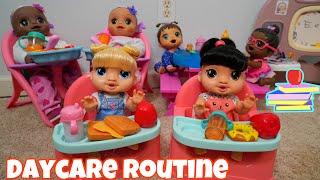 New baby alive dolls Daycare Routine learning and playing with baby dolls