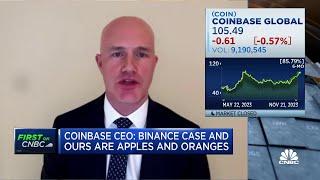 Coinbase CEO on Binance Good for the industry to turn the page make sure were following the law