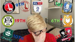 REACTING TO MY 202223 LEAGUE ONE PREDICTIONS