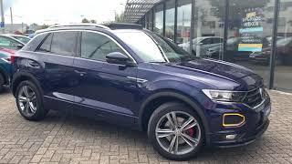 Volkswagen NEW T-roc R-line 2020 in 4K Atlantic Blue 18 inch Sebring walk around & detail inside