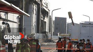 South Korea battery plant fire leaves at least 22 people dead