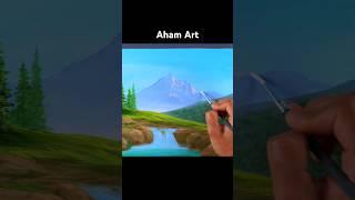 Waterfall painting Aham Art #painting #acryliclandscape