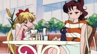 Artemis laughs his head off at the sight of a bored Mina and Lita - Sailor Moon R DiC Dub