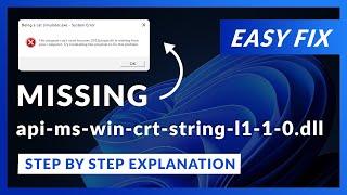 api-ms-win-crt-string-l1-1-0.dll Error Windows 11  2 Ways To FIX  2021