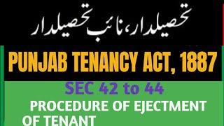 SEC 42 to 44 of Punjab Tenancy Act 1877 I Procedure on Ejectment of Tenant