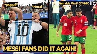 Slovenia fans mock Ronaldo with MESSI chant before Ronaldo missed penalty  Football News Today