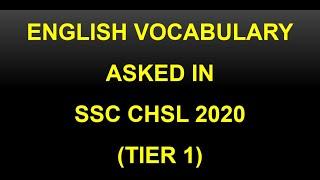 Synonyms asked in SSC CHSL 2020 by Rani Maam  Important Vocabulary  Previous Year Papers Part 1