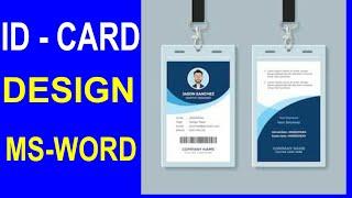 Id card design in ms word  identity card in Microsoft word