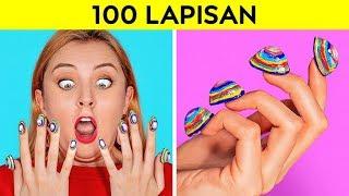 TANTANGAN 100 LAPISAN  100 Lapis Riasan Wajah  100+ Lapisan Terhebat oleh 123 GO CHALLENGE