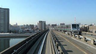 4K cab view - Nippori-Toneri Liner 300 Series 01 set Minumadai-shinsuikoen to Nippori Tokyo Japan