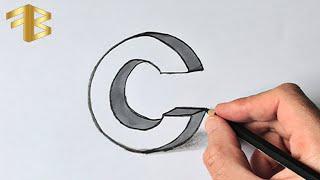 How to Draw 3d Letter C  3d letters drawing letter c 3d 3d drawings how to draw 3d letters