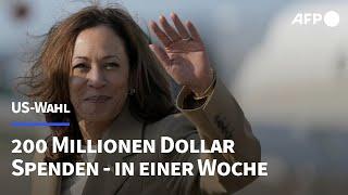 Harris sammelt bereits 200 Millionen Dollar Wahlkampfspenden ein  AFP