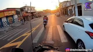 Dangerous Motorcycle Chase Police vs Rider with Pillion  Brazil