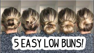 5 EASY LOW MESSY BUN UPDOS ANYONE CAN DO  HAIRSTYLES FOR MEDIUM AND LONG HAIR