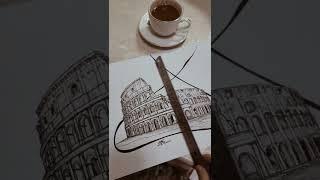 Colosseum Drawing Rome 