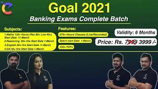 Goal 2021 Banking Exams Complete Preparation Batch  Exam Centric Paid Batch