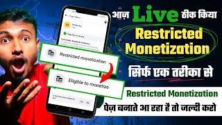 Page बनाते ही Restricted Monetization आया तो ऐसे करो ठीक  Restricted monetization facebook page