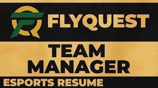 Resume for FLYQUEST Team Manager and Content Creator  Esports Resume Review