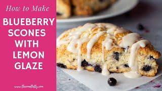 Blueberry Scones with Lemon Glaze