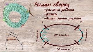 Расчет петель реглана сверху с ростком длина линии реглана