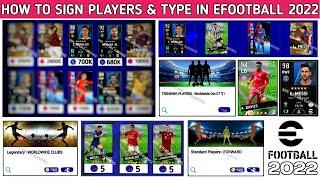 How Sign Players & Player Type  eFootball 2022 Mobile  New Update Pes 2022 Mobile