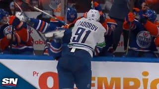 Canucks Nikita Zadorov Absolutely Levels Evander Kane Into Oilers Bench