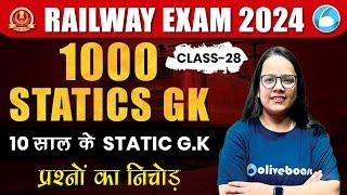 1000 STATIC G.K  Class- 28  Static Gk By Shefali Maam  Railway 2024 Static GK Classes