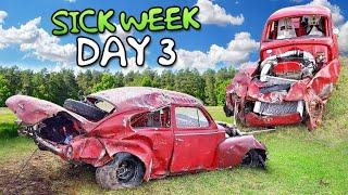 MASSIVE wreck. Airborne Volvo catches FIRE after engine explodes  Sick Week Day 3