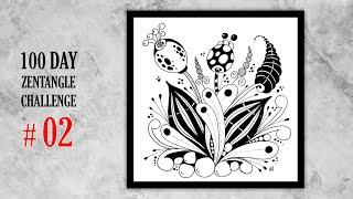 02 # 100 days of tangling  zentangle 100 day challenge  zentangle doodle art  zentangle art