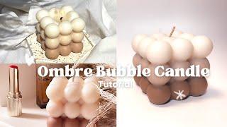 Tutorial Ombre Bubble cube candles  DIY Gradient Bubble  Candle Studio Vlog