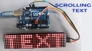 Arduino Scrolling Text Display Using 8x32  MAX7219 Dot Matrix LED Display  Digital Sign Board