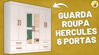 Guarda Roupa Hercules com 6 Portas 4 Gavetas e Espelho