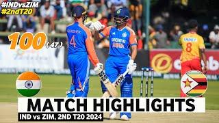 India Vs Zimbabwe 2nd T20 Match Highlights 2024  Abhishek Sharma 100 Runs In 47 Balls Highlights