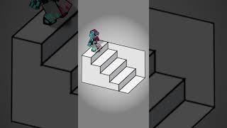 Stairs ILLUSION  Minecraft Animation  #shorts