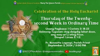 LIVE - CELEBRATION OF THE HOLY EUCHARIST THURSDAY of the TWENTY-SECOND WEEK in ORDINARY TIME