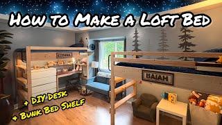How to Make Loft Beds Strong & Simple Plus DIY Desk & Bunk Bed Shelf