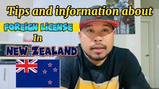 Information about foreign license in New Zealand in Tagalog- English