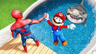 GTA 5 Water Fails Spiderman vs Mario Ragdolls & Falls Ep.1 Euphoria Physics Funny Moments