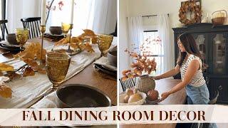 FALL DINING ROOM DECOR  fall tablescape ideas and hutch decorating