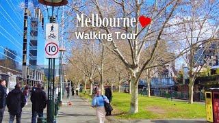 4K  Australia Walking Tour Beautiful FRIDAY Walk in Melbourne Australia ⎮Melbourne City Walk