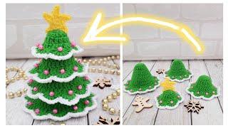 ОЧЕНЬ ЛЕГКО И БЫСТРО НОВОГОДНЯЯ ЁЛКА КРЮЧКОМcrochet christmas tree