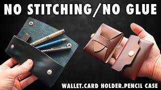 3 Stitchless Leather Projects for Beginners – Leather crafting tutorial and pdf pattern download