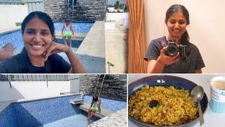 நம்ம வீட்டு மொட்டைமாடியில் Swimming Pool… Terrace Tour  Aval Sprouts Upma  Vennila Veedu Vlogs