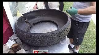 How to quick and easy cut sidewall out of a car tire hack tip trick