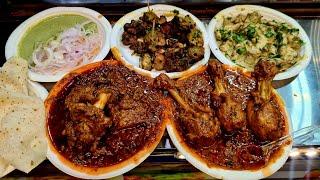 Rs 180 ULTIMATE Punjabi Sarso Keema Mutton Curry  Chicken Curry Naal Roomali Te Kebab Tikke