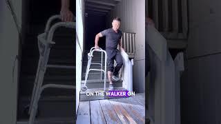 How to go up and down the STAIRS using a walker #walker #mobility #elderlycare