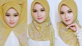 2 Style Hijab Segi Empat Motif Premium  Tren Kekinian  Simple Elegand